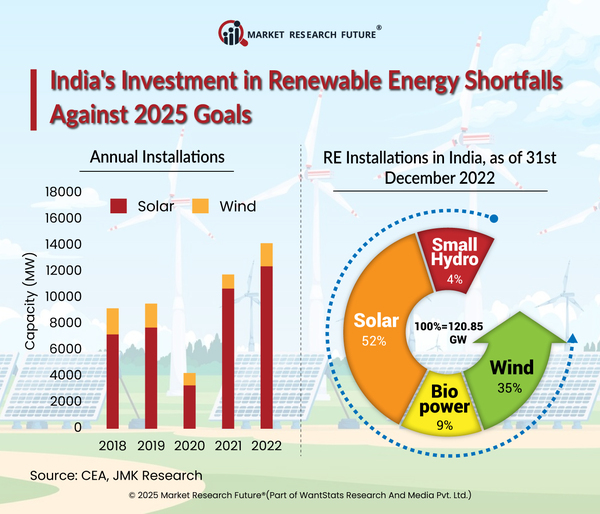 India's Investment in Renewable Energy Shortfalls Against 2025 Goals
